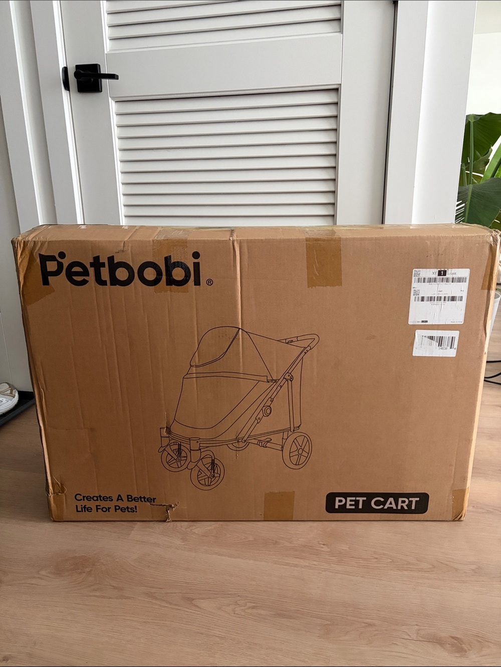 bobi Pet Cart Boxed Pet Stroller - Brown Cardboard
